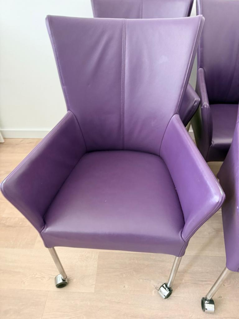 Leren stoelen, Huis en Inrichting, Stoelen, Ophalen of Verzenden, Zo goed als nieuw, Bruin, Twee