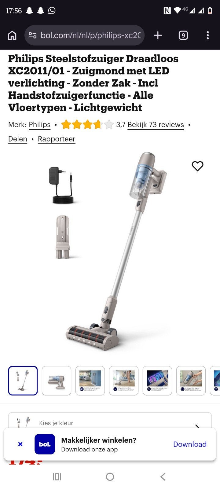 Philips Draadloze Steelstofzuiger XC2011/01, Philips, Nieuw, Ophalen of Verzenden, Draadloos