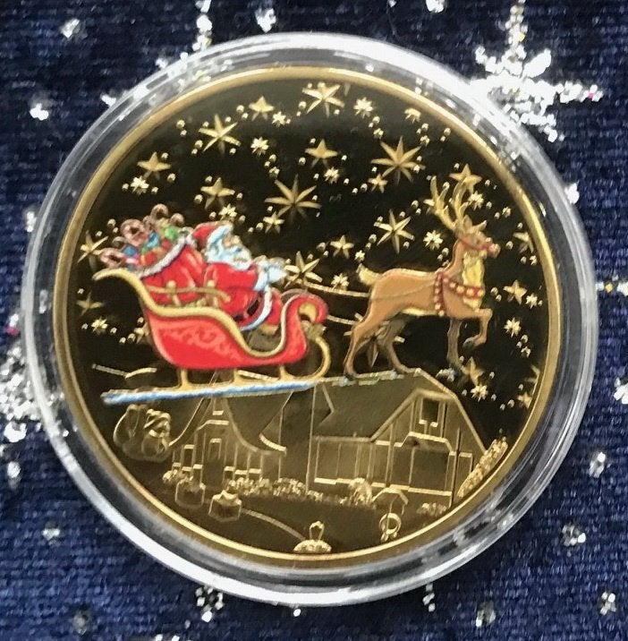 Kerstmunt c, Ophalen of Verzenden, Overige materialen, Buitenland