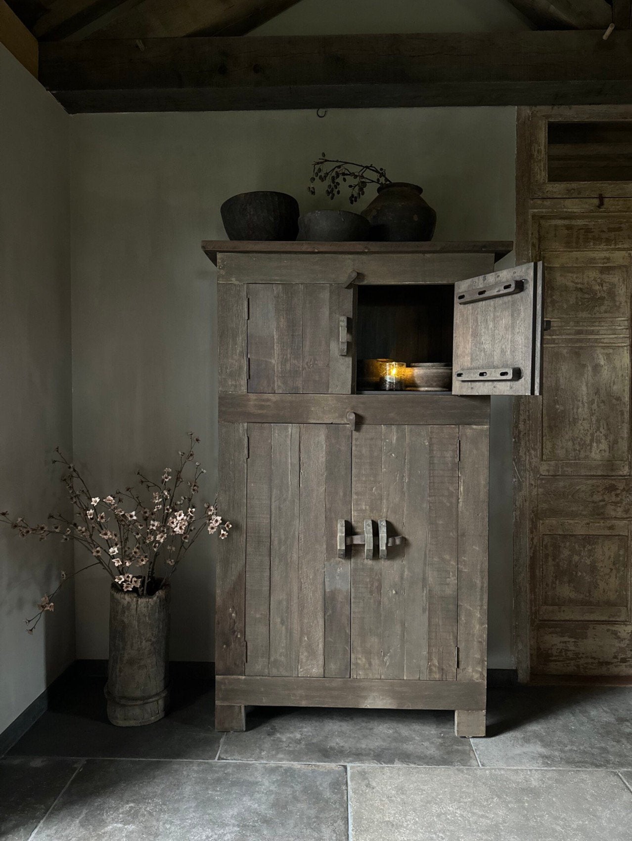 Kast 4-deurs Driftwood., Ophalen of Verzenden, Zo goed als nieuw, Minder dan 150 cm, 150 tot 200 cm