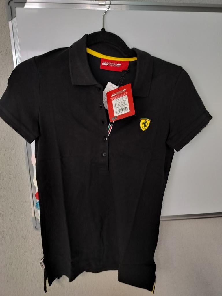Fanshirt polo, classic, dames, maat XS. Ferrari zwart, Zwart, Nieuw, Ophalen of Verzenden, Korte mouw