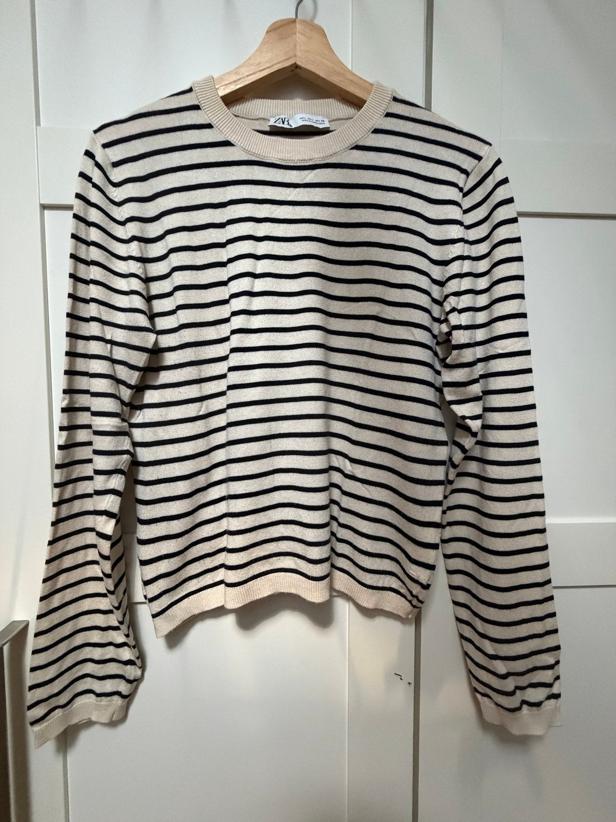 Zara gestreepte trui maat L, Ophalen of Verzenden, Zo goed als nieuw, Maat 42/44 (L), Beige