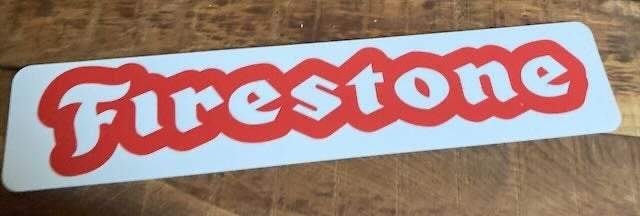 FIRESTONE 2 reclamebord  ormaat  52x11 cm kunststof (1), Ophalen of Verzenden, Zo goed als nieuw, Auto's