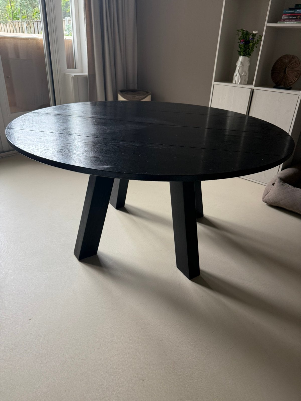 Eettafel rond | Woood | Rhonda XL | 150cm | zwart, Gebruikt, 150 tot 200 cm, Rond, Ophalen of Verzenden