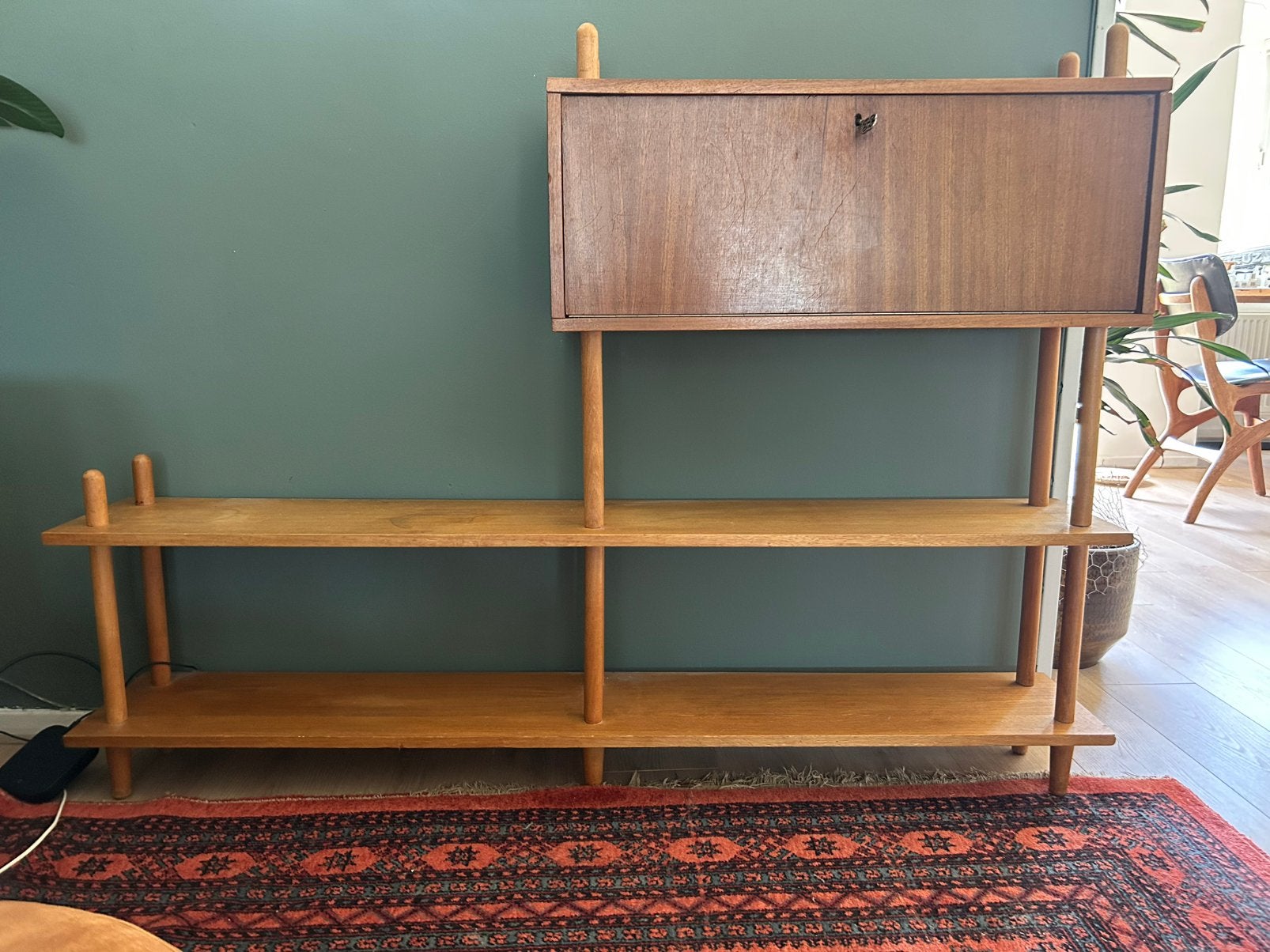 Retro vintage stokkenkast, Huis en Inrichting, Ophalen, Zo goed als nieuw, Minder dan 150 cm, Minder dan 100 cm