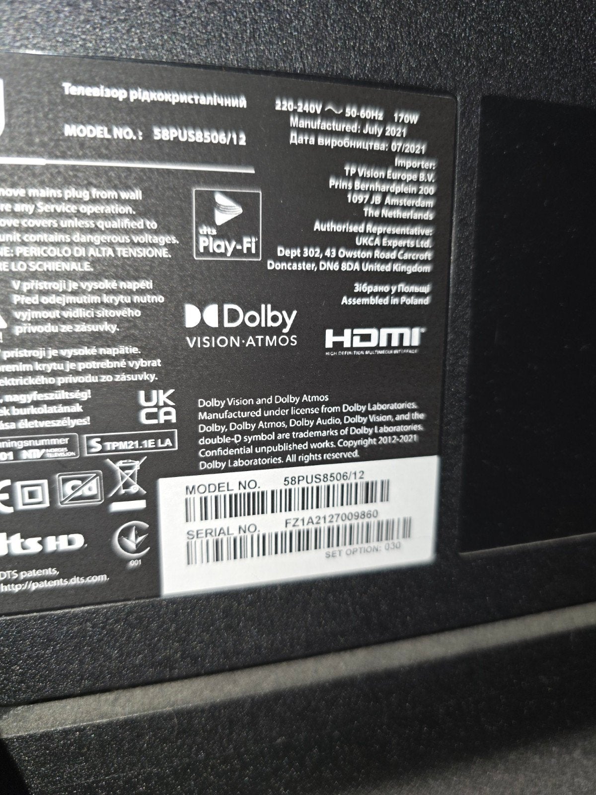 Foto 2 van Philips 4K 58 inch Smart TV met Ambilight en afstandsbedieni