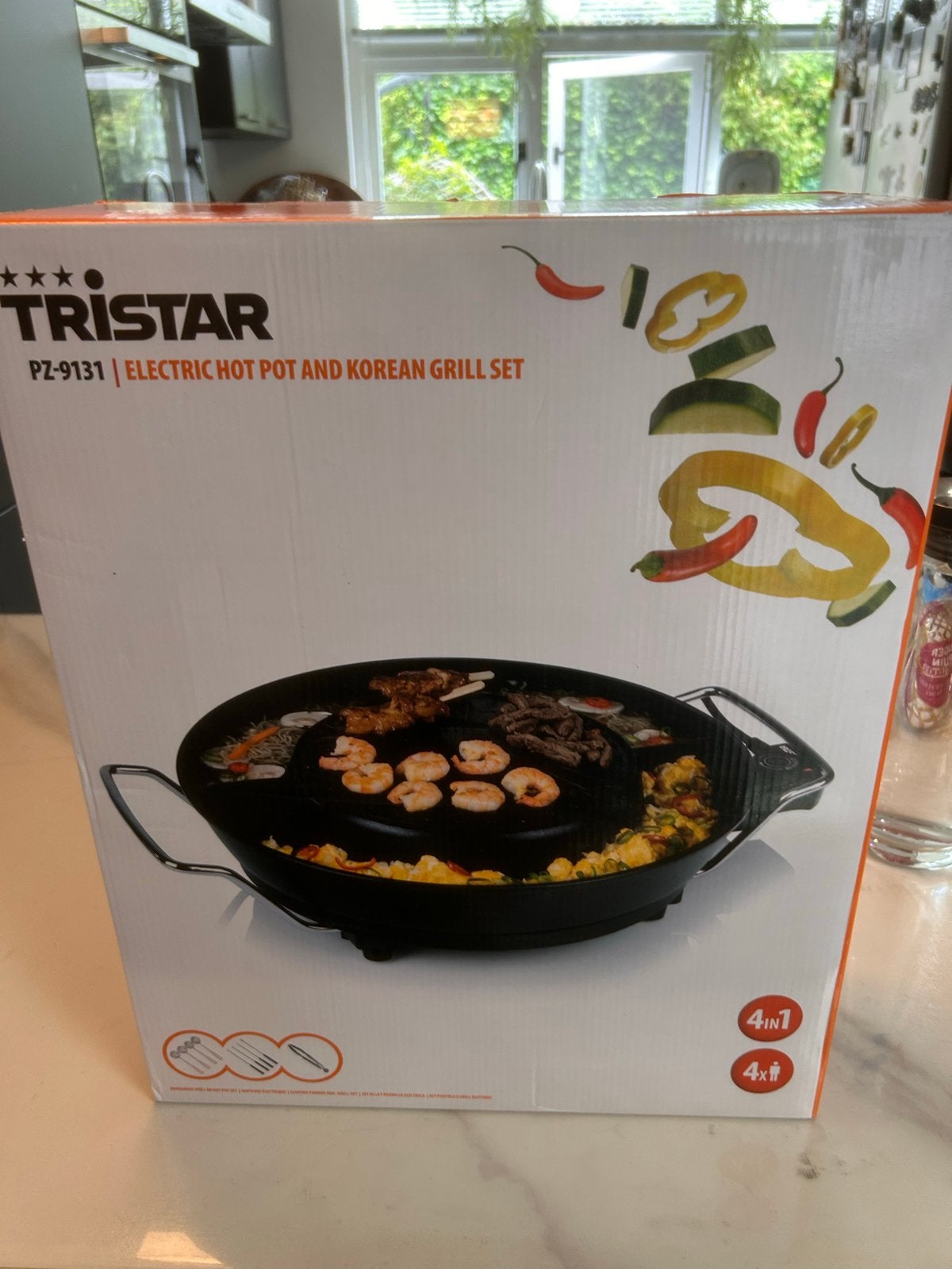 Tristar PZ-9131 Elektrische Hot Pot & Koreaanse Grill Set, Witgoed en Apparatuur, Gourmetstellen, Ophalen, Nieuw, 4 t/m 7 personen