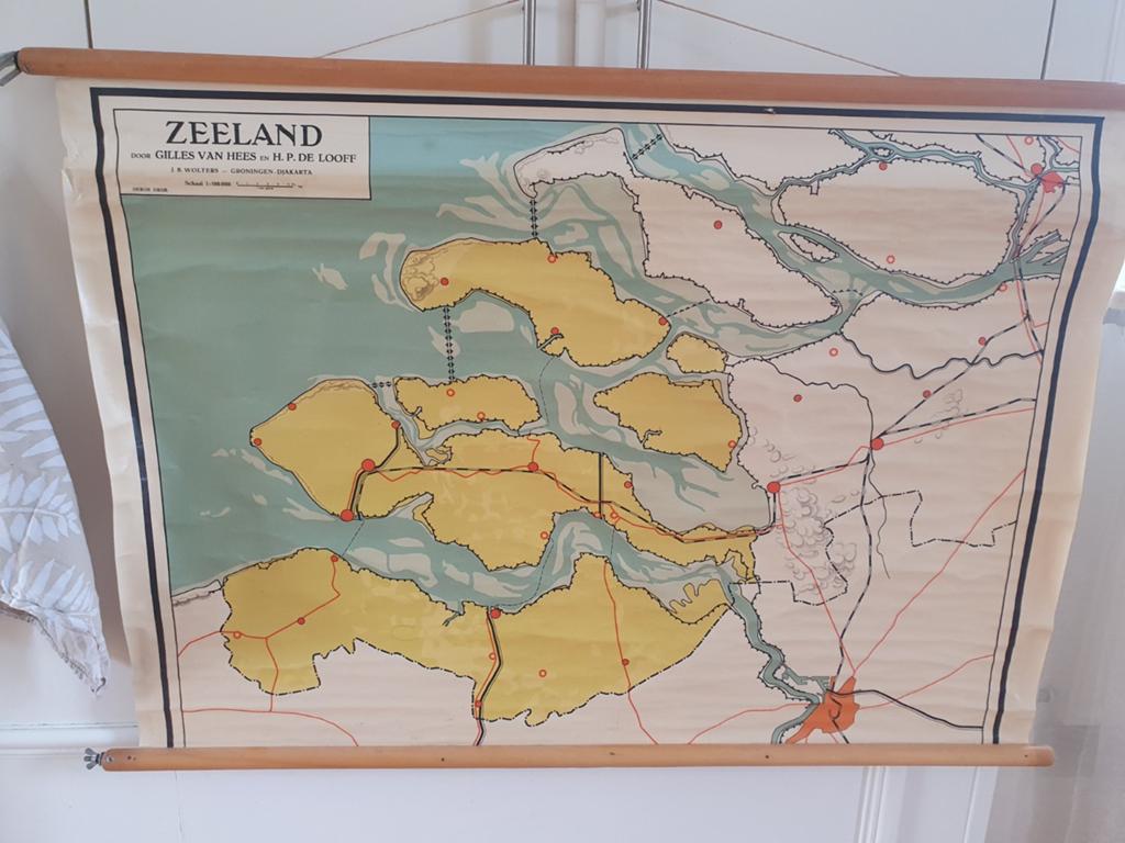 Landkaart van Zeeland, Ophalen of Verzenden