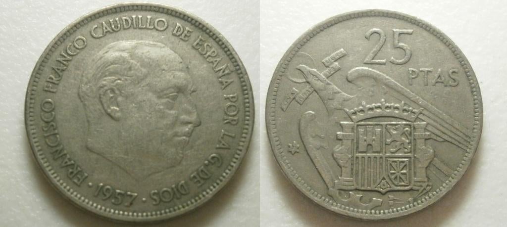 PD31270 Spanje Franco 25 peseta 1971, Ophalen of Verzenden, Overige landen, Losse munt