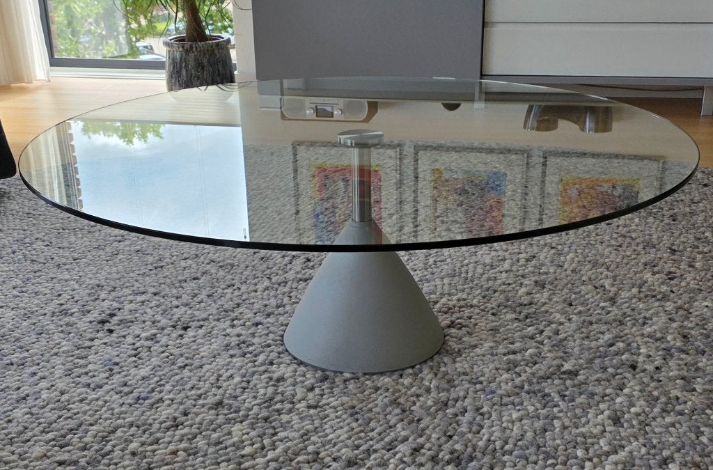 Design Salontafel Cobalt van Cascando, Ophalen, Rond, Zo goed als nieuw, Glas