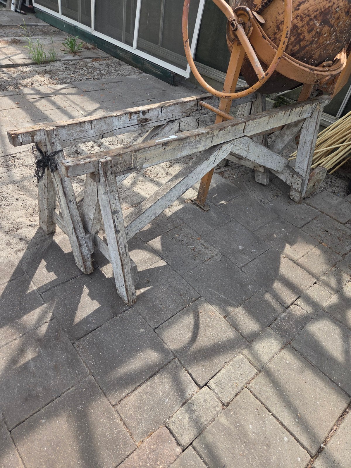 Houten schragen 2x gratis op te halen., Ophalen, Minder dan 25 mm, Pallet, Minder dan 200 cm