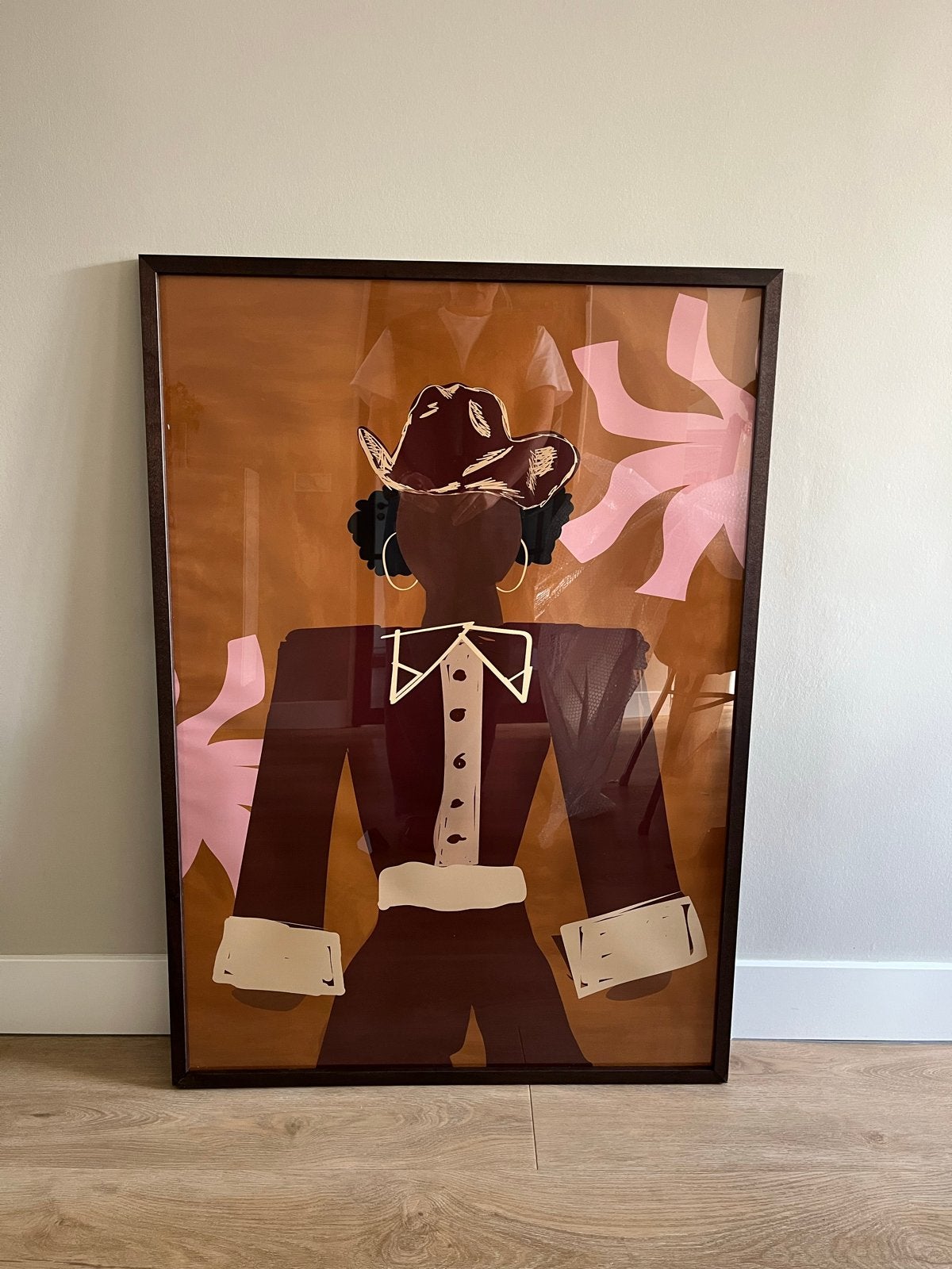 Modern schilderij van vrouw met hoed, Ophalen, Figuren, Hout, Ingelijst