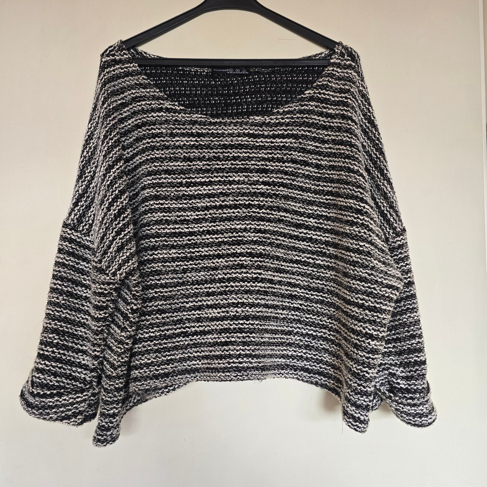 Atmosphere gestreepte top. - Maat M. IZGS., Kleding | Dames, Atmosphere, Zwart, Zo goed als nieuw, Lange mouw
