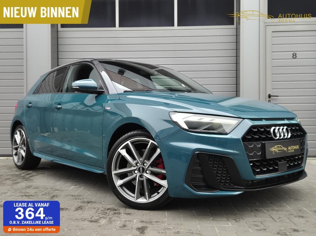Audi A1 Sportback 40 TFSI 200PK S-Line/ACC/Lane/Matrix/Virtu, Auto's, Audi, Zwart, 4 cilinders, Leder, Bedrijf