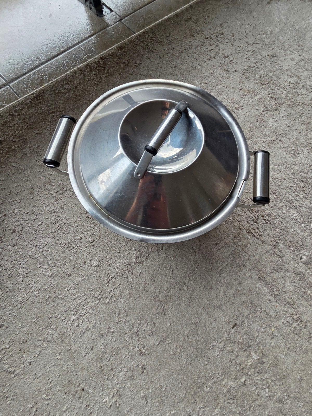 RVS Kookpan met Deksel Ø 22 cm 14 h, Gebruikt, Ophalen of Verzenden, Rvs, Kookpan