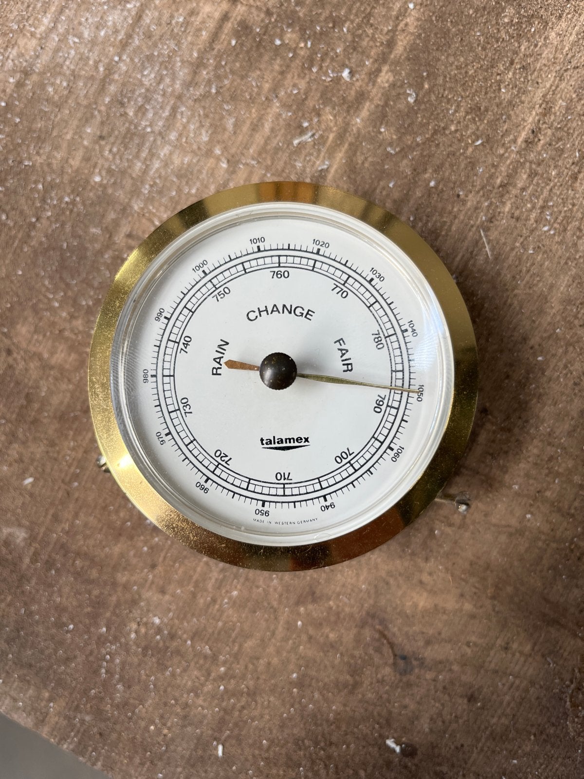 Vintage Talamex Barometer - Messing - Made in Western German, Ophalen of Verzenden, Gebruikt, Barometer