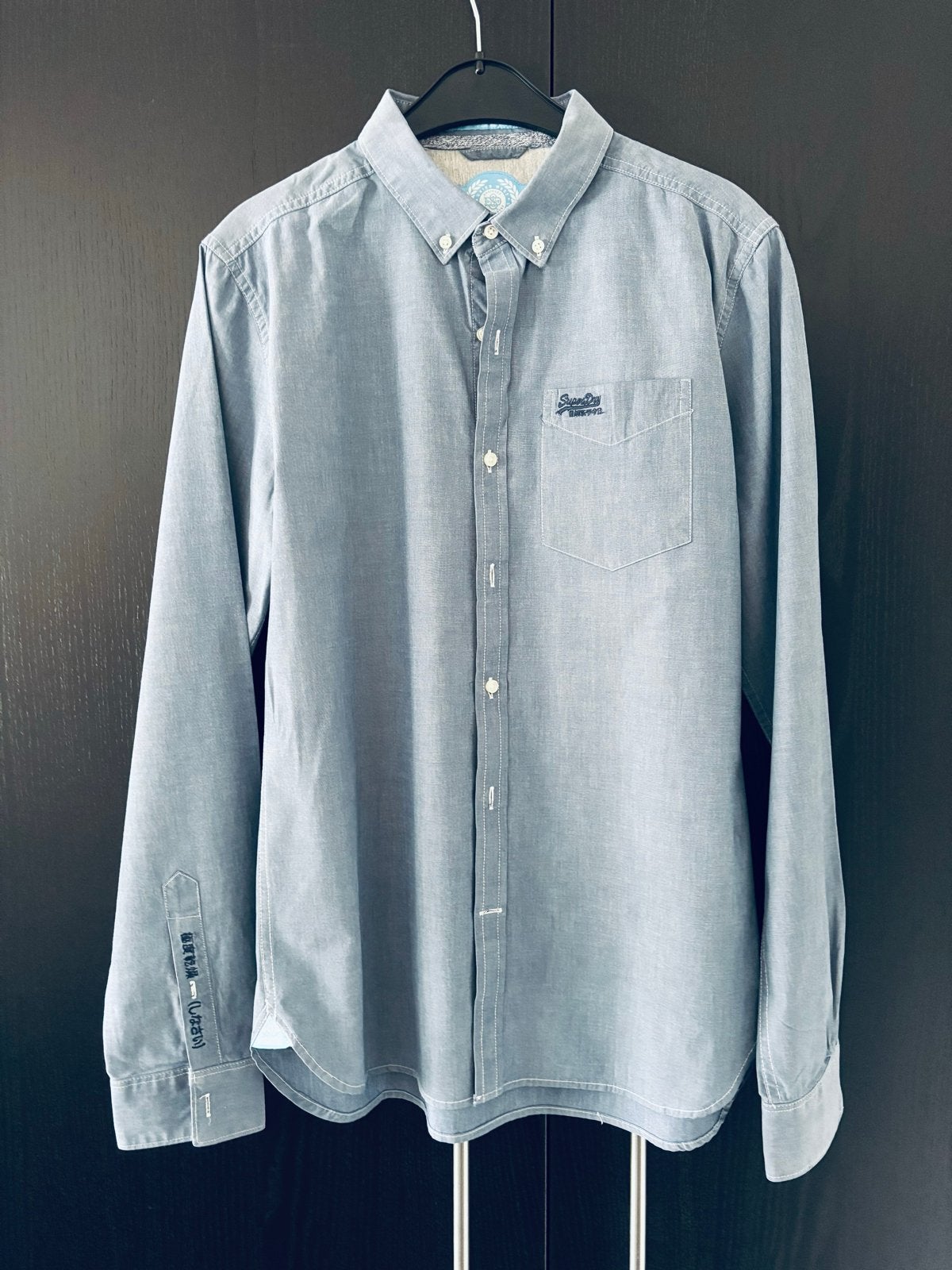 Superdry overhemd heren - Maat L, Ophalen of Verzenden, Zo goed als nieuw, Blauw, Halswijdte 41/42 (L)