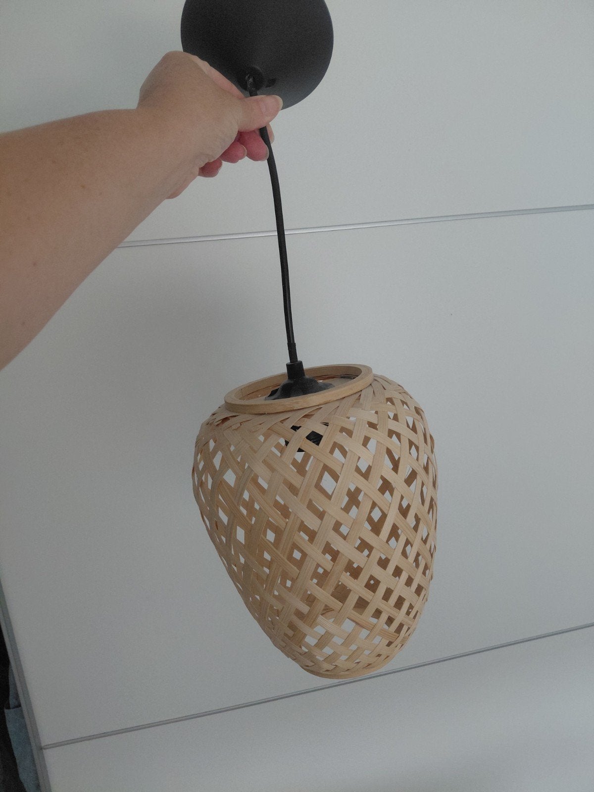 Rotan hanglamp Boaz van Karwei, Ophalen, Zo goed als nieuw, Overige materialen, Bohemian, Natuurlijk, Modern