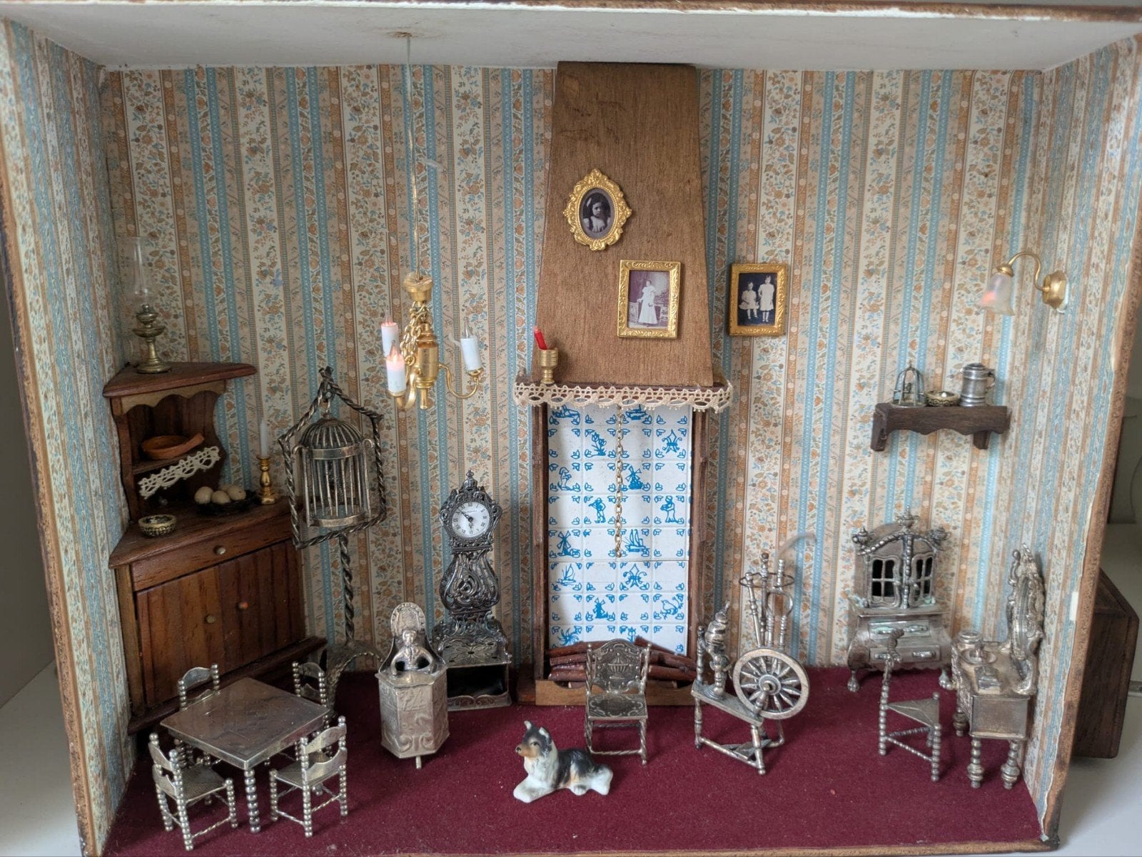 Uniek Poppenhuis met Zilveren Miniaturen en Speeldoos, Verzenden, Zilver