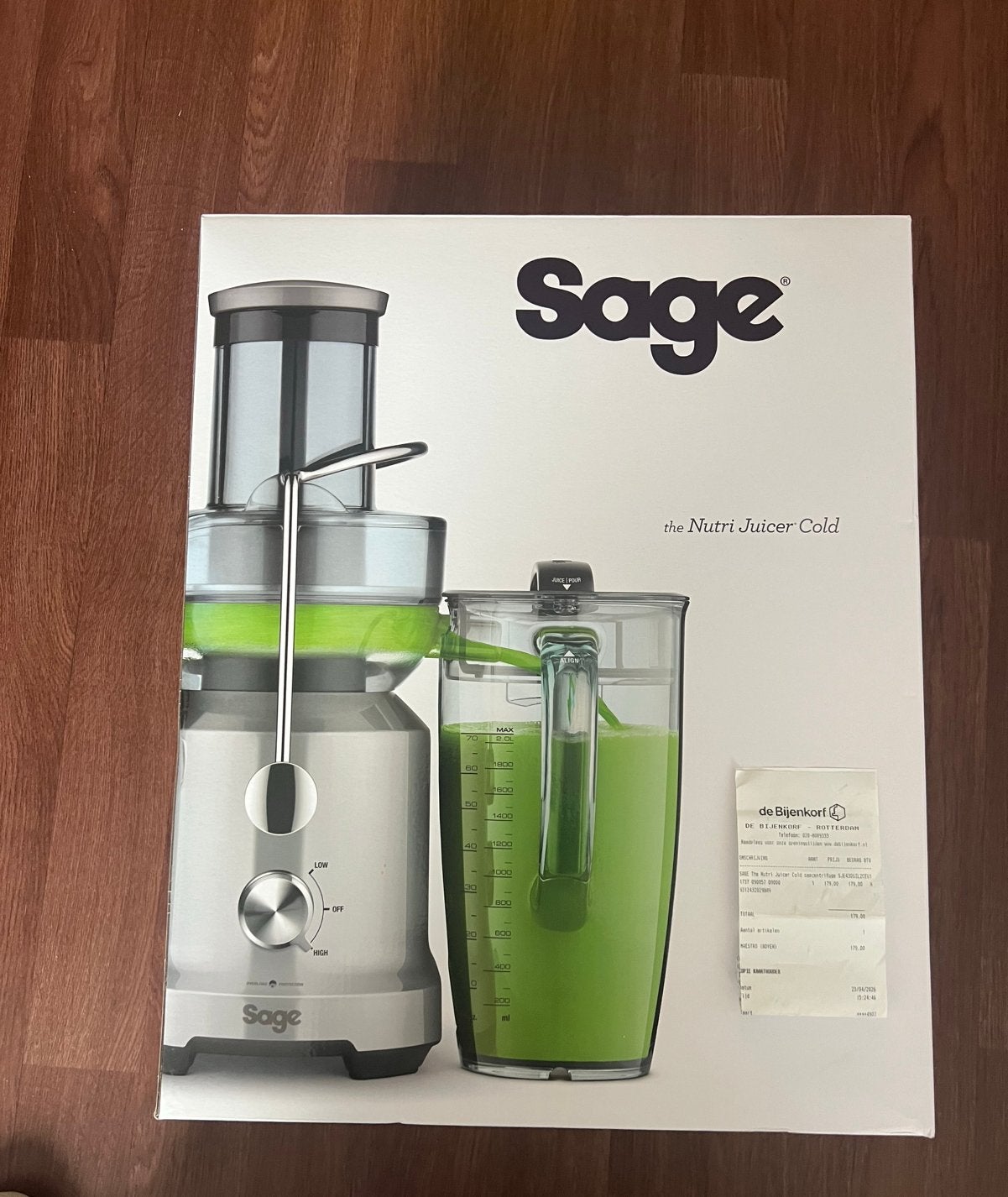 Sage The Nutri Juicer Cold (SJE430SIL2CEU1), Witgoed en Apparatuur, Juicers, Ophalen, Zo goed als nieuw