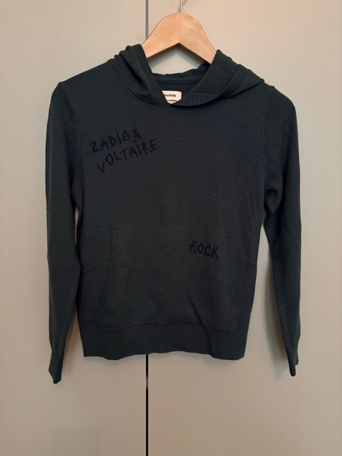 Donkergroene cashmere hoodie Zadig & Voltaire, Ophalen of Verzenden, Zo goed als nieuw