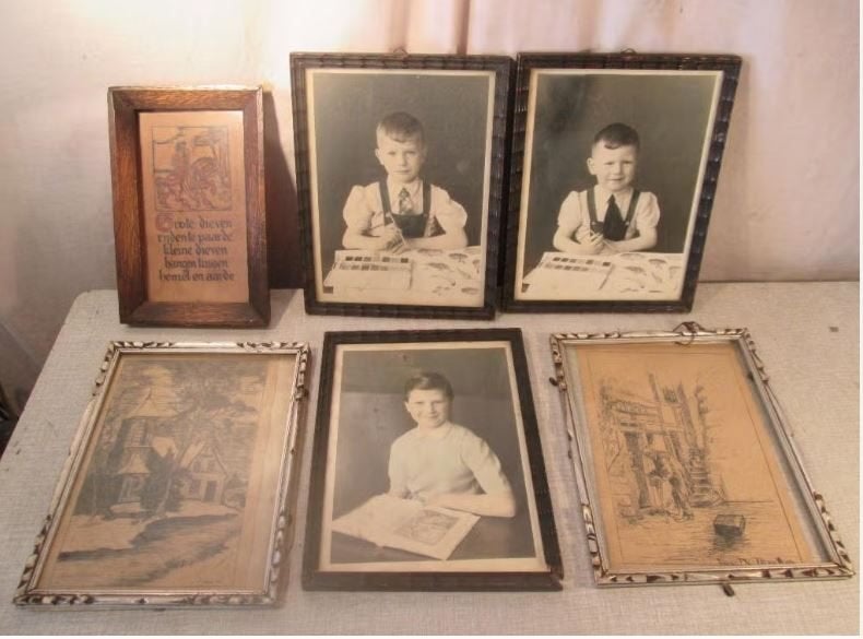 6 Mooie Antieke houten Fotolijsten - 26x20, Audio, Tv en Foto, Fotografie | Fotolijsten, Hout, Standaard fotolijst, Ophalen of Verzenden