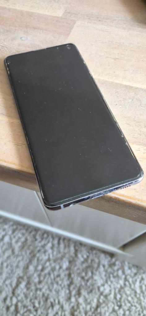 Samsung S10 128GB met leren hoesje en beschermfolie, Telecommunicatie, Mobiele telefoons | Samsung, Ophalen, Gebruikt, Zwart, Touchscreen