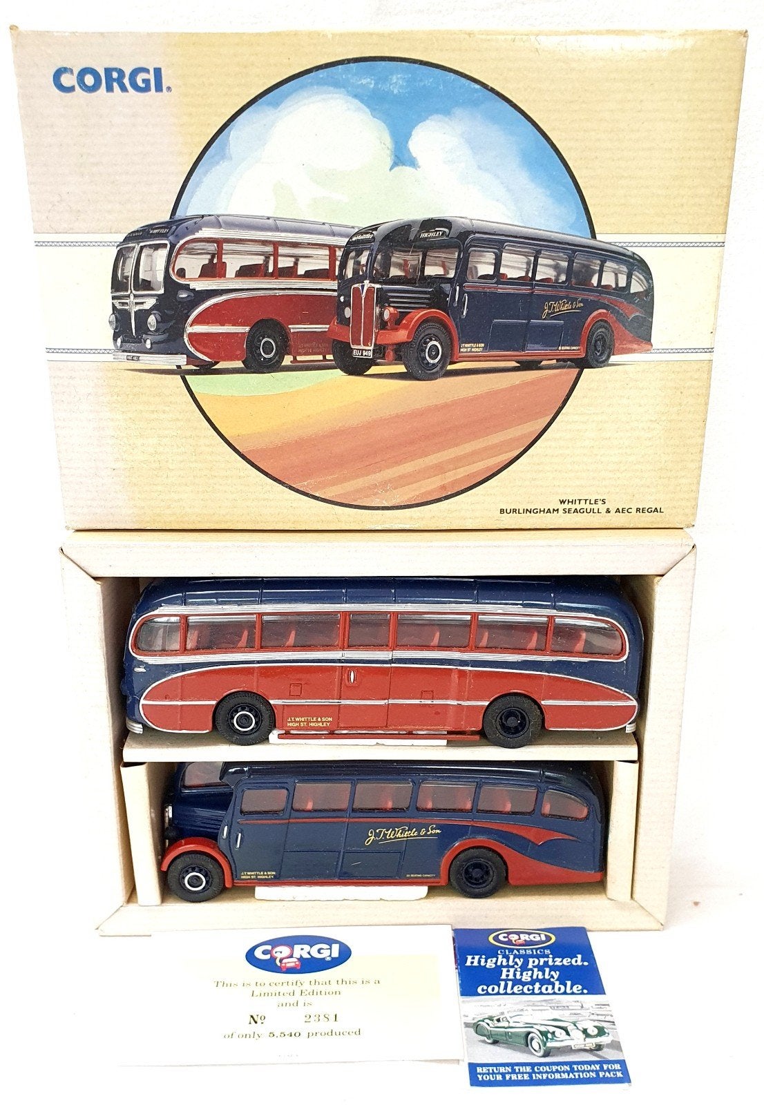 Corgi Toys 1:50 Whittle's Burlingham Seagul & AEC Regal Bus, Hobby en Vrije tijd, Modelauto's | 1:50, Ophalen of Verzenden, Nieuw