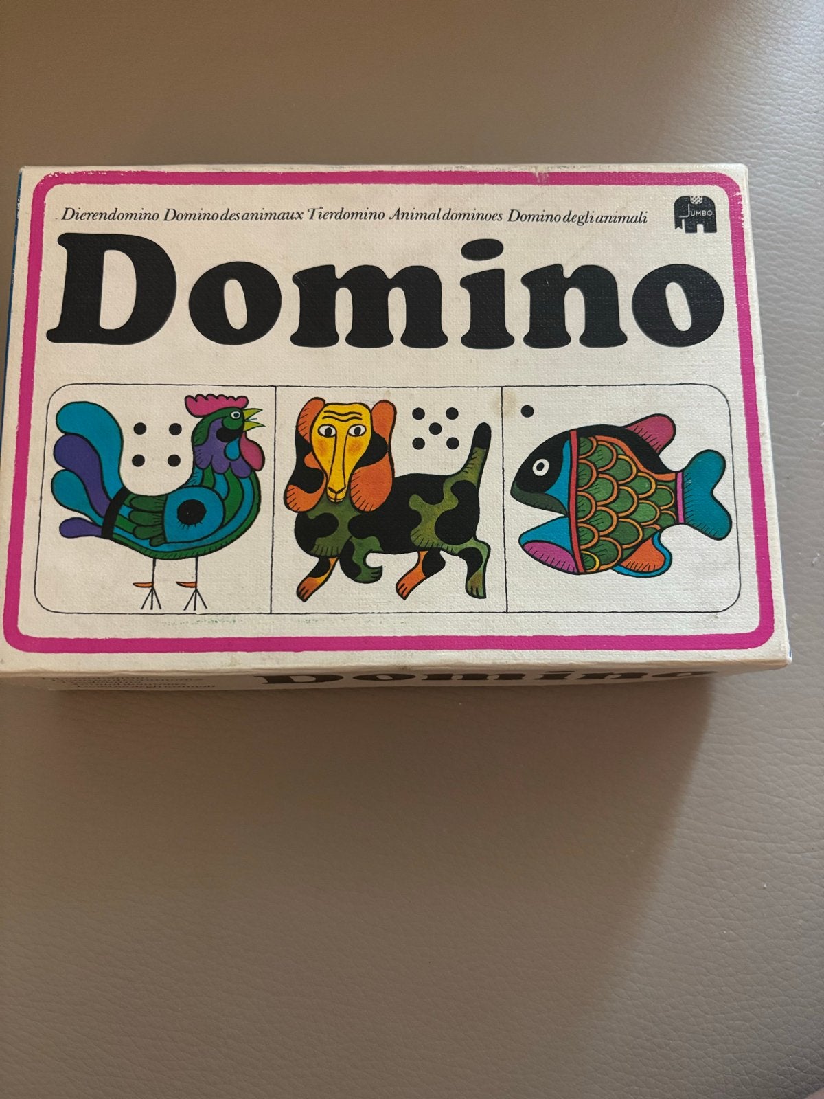 Jumbo vintage jaren '70 dieren domino spel, Een of twee spelers, Ophalen of Verzenden, Gebruikt