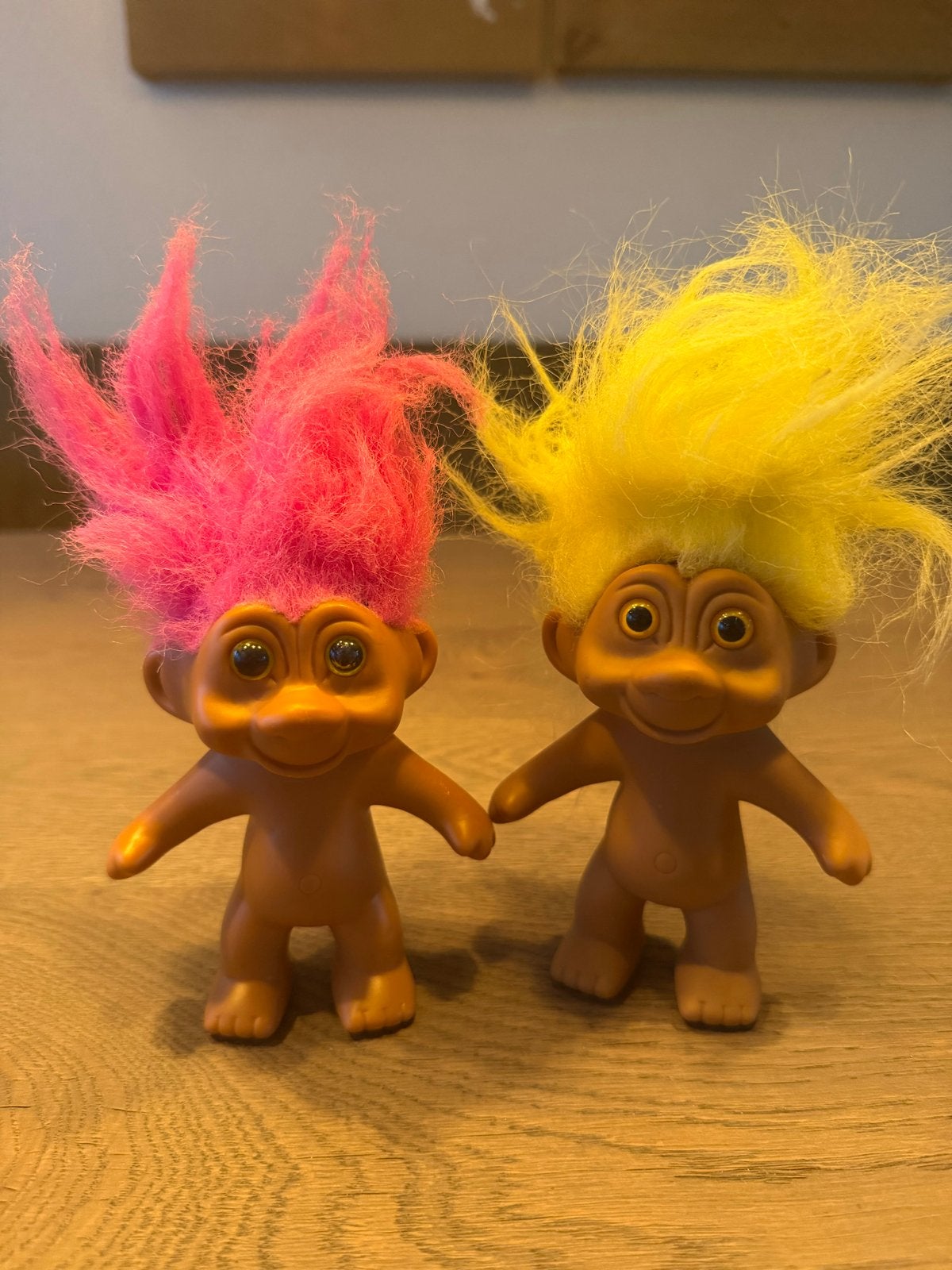 Vintage Troll Poppen - Roze en Geel Haar (1991 T.N.T.), Ophalen of Verzenden, Zo goed als nieuw, Jongen of Meisje