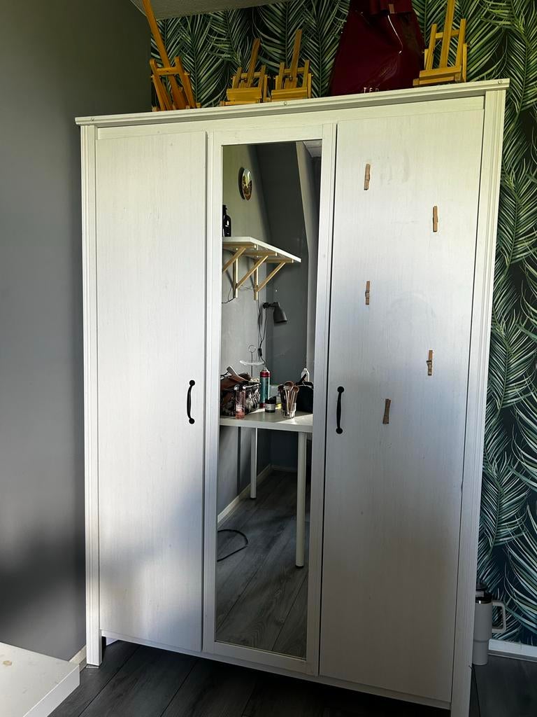 Kledingkast 130x190 cm met hangruimte en planken, Huis en Inrichting, Ophalen, Met plank(en), Gebruikt, 100 tot 150 cm