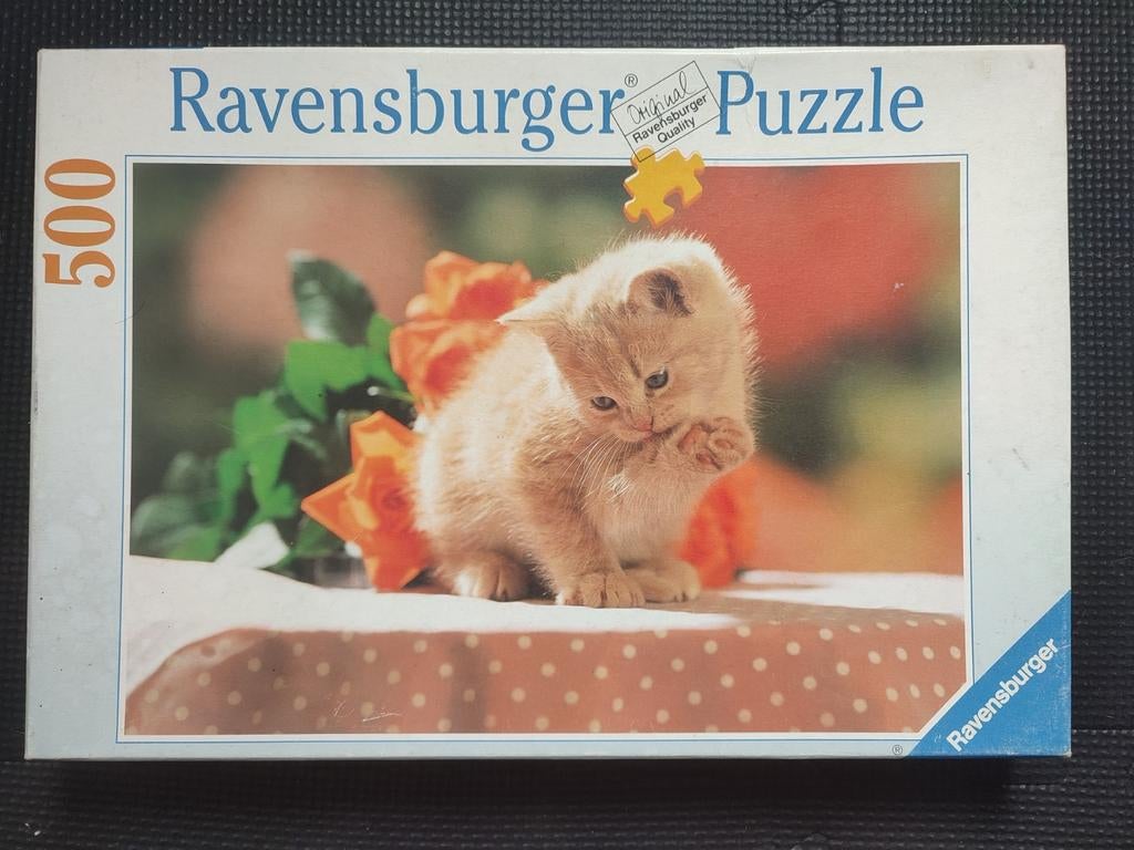 Legpuzzel kitten rose, Ophalen of Verzenden, 500 t/m 1500 stukjes, Gebruikt, Legpuzzel
