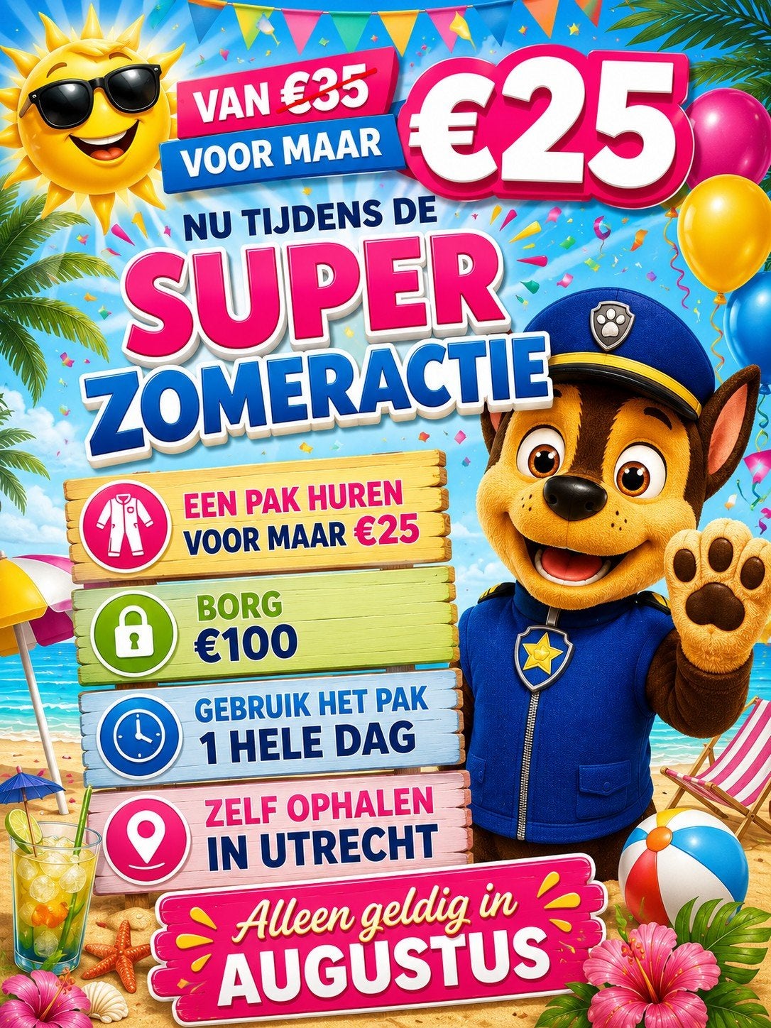 Mascotte huren kostuum verjaardag pak, Eén persoon