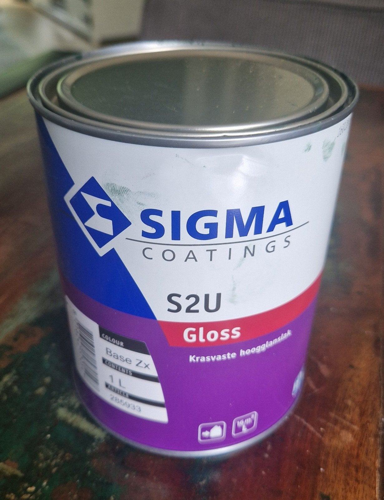Sigma S2U Gloss RAL 6012 - 1L Krasvaste Hoogglanslak, Gebruikt, Ophalen of Verzenden, Lak, Minder dan 5 liter