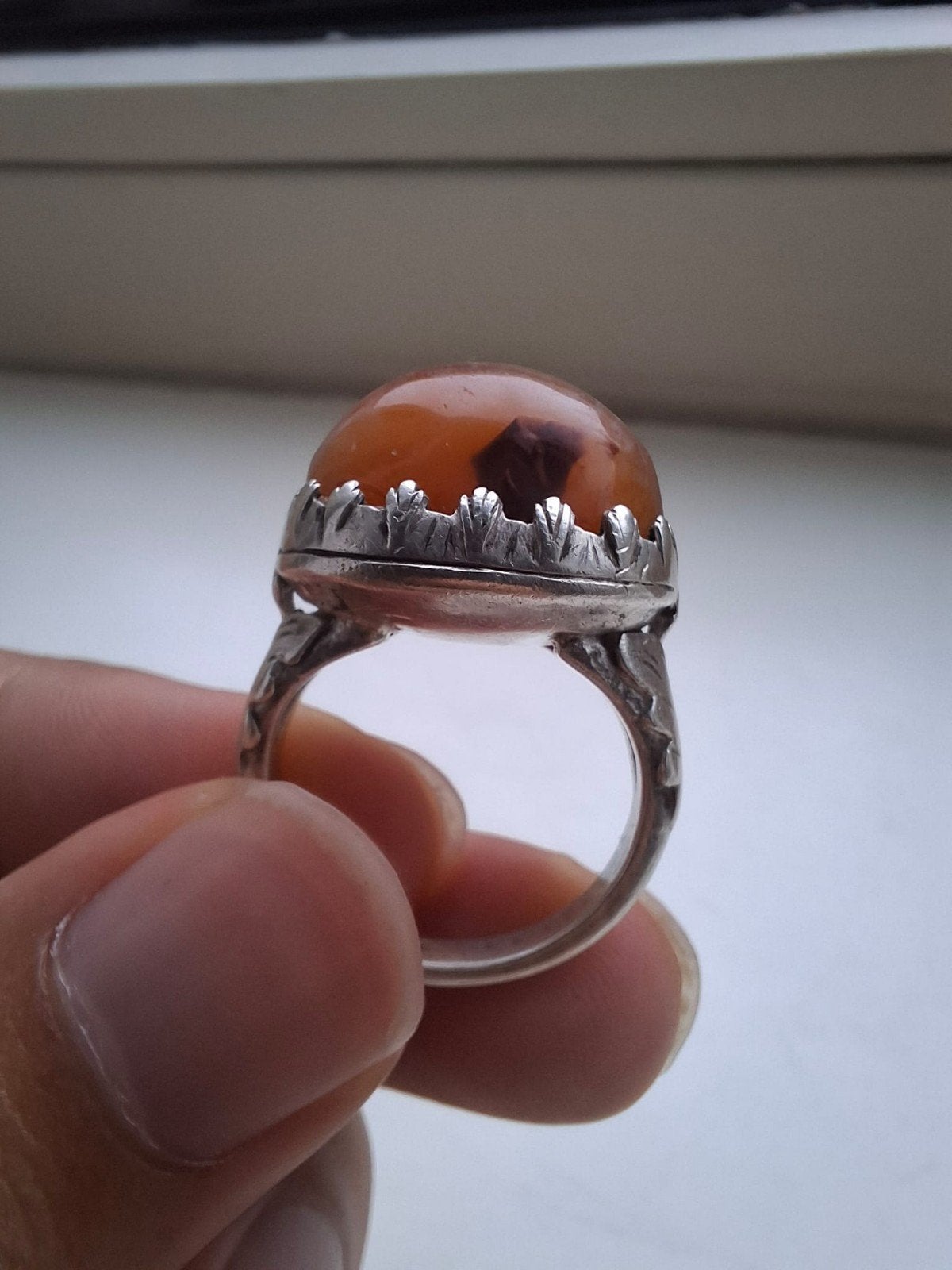 Antieke zilveren Ottomaanse ring., Ophalen of Verzenden, Zilver