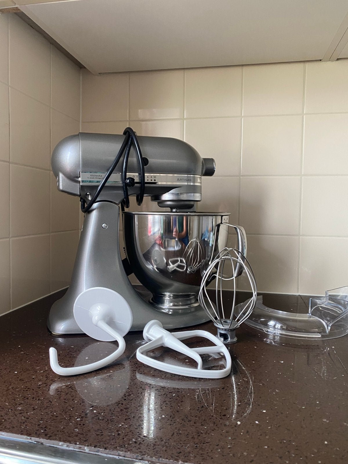 Kitchenaid Keukenmachine 4,8  grijs, Ophalen, Zo goed als nieuw, 3 snelheden of meer