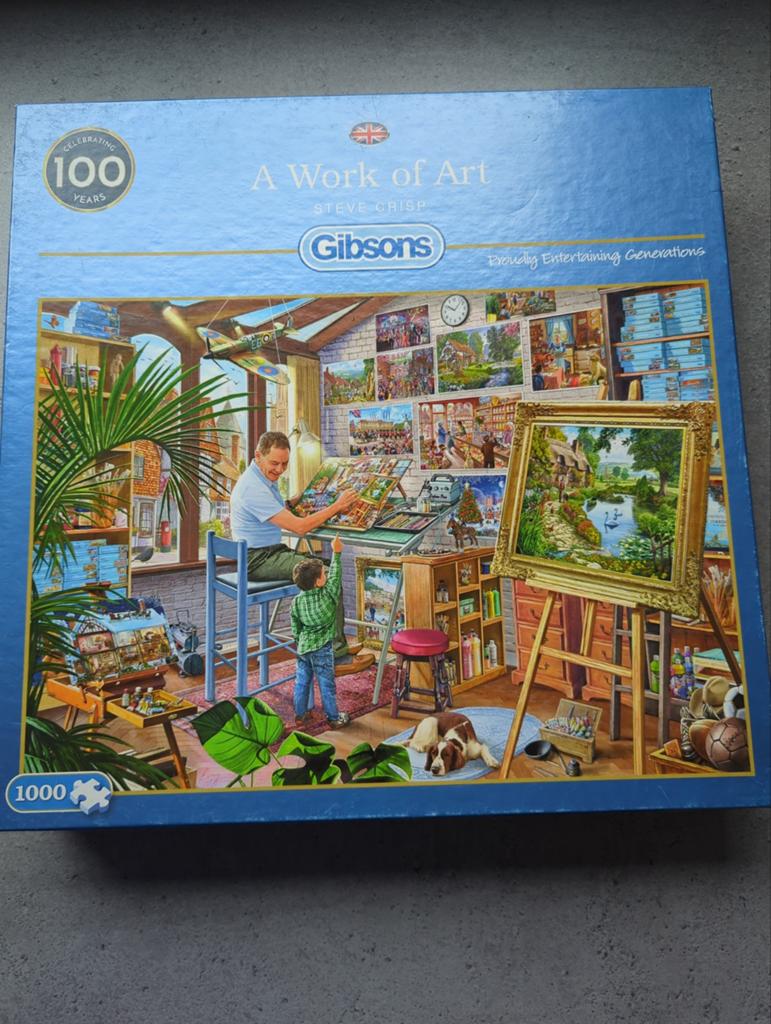 Gibsons Legpuzzel 'A Work of Art' - 1000 stukjes, Ophalen of Verzenden, 500 t/m 1500 stukjes, Zo goed als nieuw, Legpuzzel
