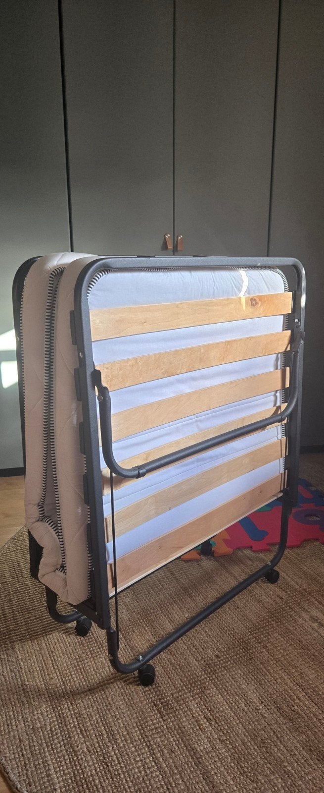 Vouwbouwbed Verflex Colonia 80x200 cm - logeerbed, Ophalen, Eenpersoons, Zwart, Zo goed als nieuw