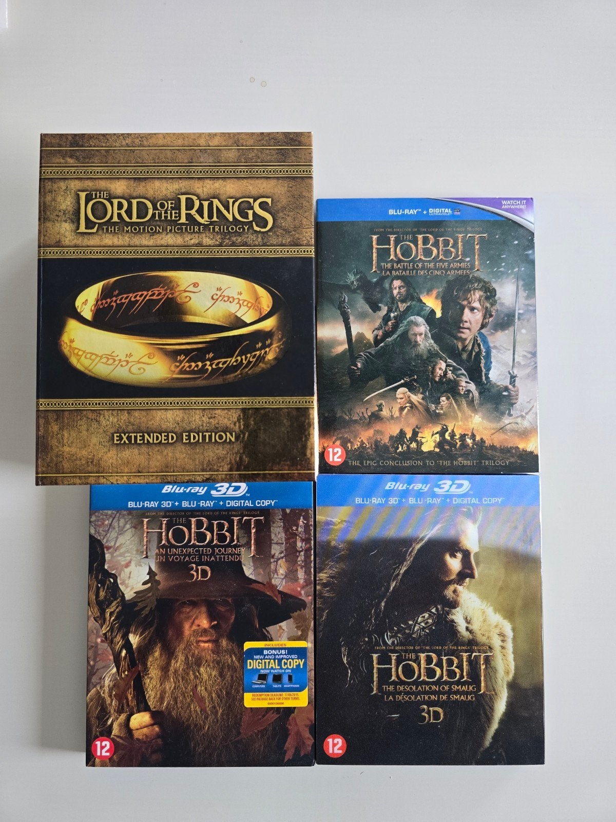 Lord of the Rings + Hobbit Trilogy - Blu-ray, Cd's en Dvd's, Blu-ray, Ophalen of Verzenden, Zo goed als nieuw, Science Fiction en Fantasy