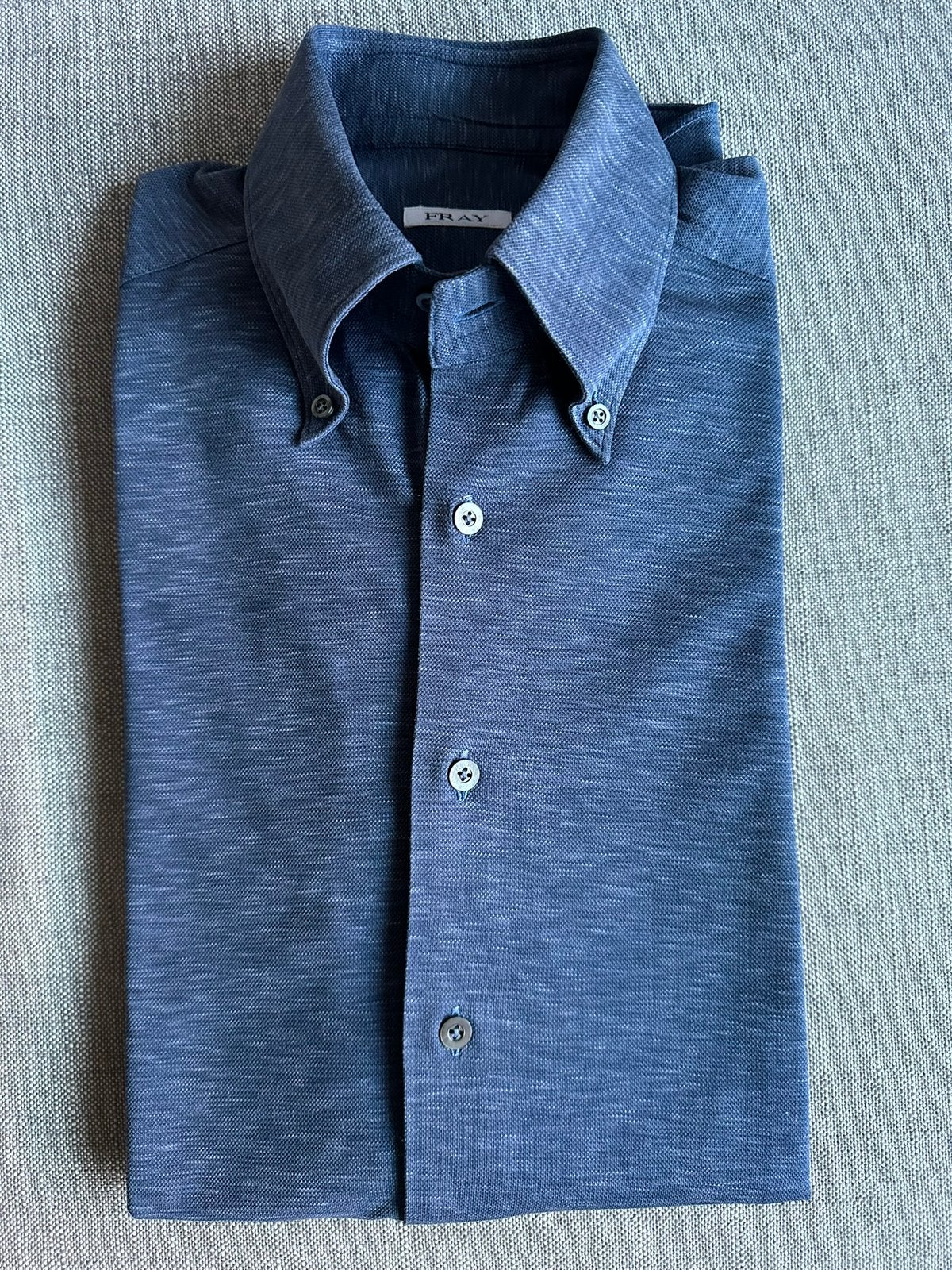 FRAY shirt mt 38 (S). Blauw. Ogér., Verzenden, Gedragen, Blauw, Halswijdte 38 (S) of kleiner