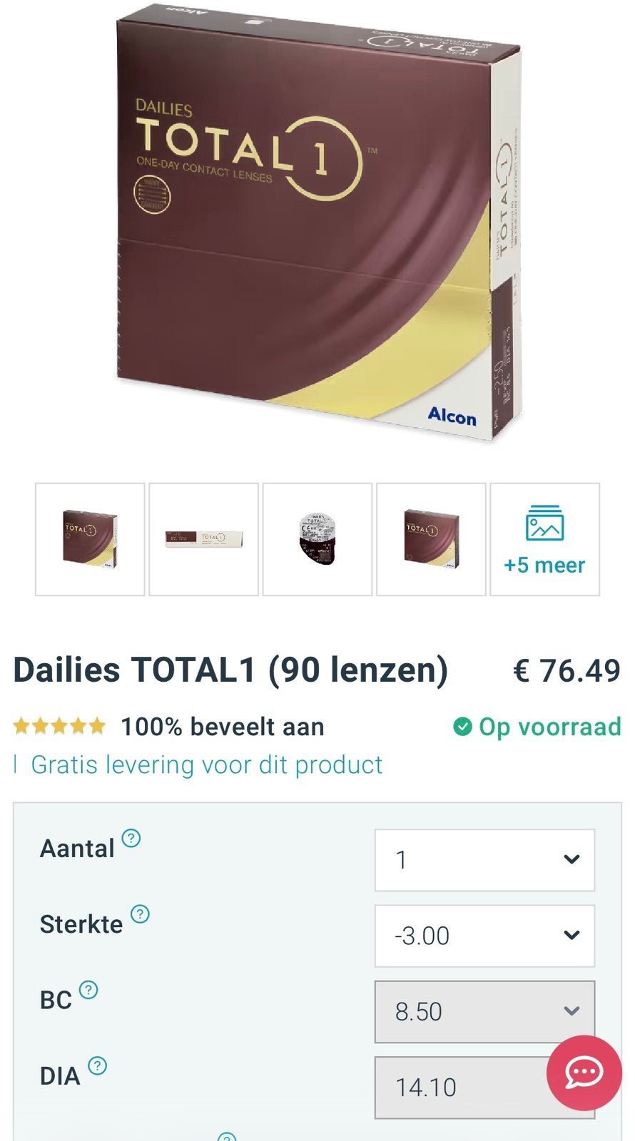 88 dailies contactlenzen sterkte -3,0, Ophalen, Nieuw, Ogen