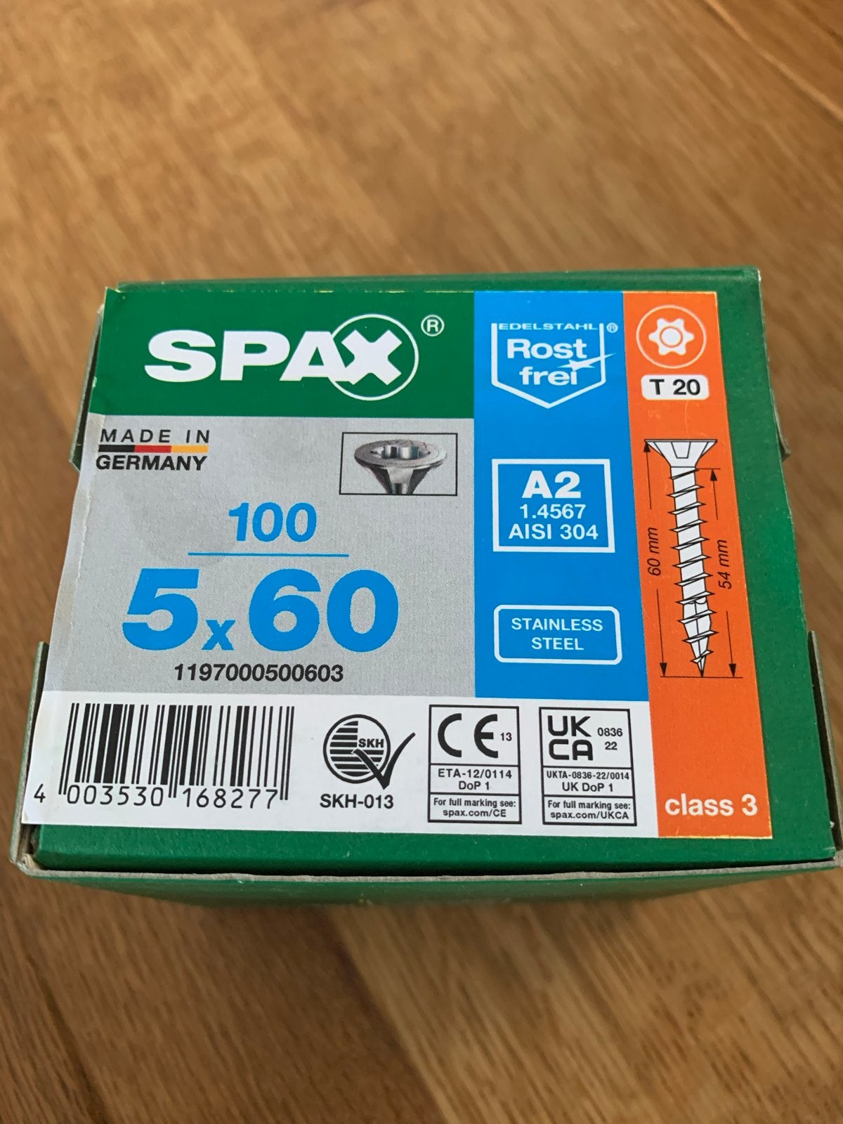 SPAX Schroeven Torx 5x60mm RVS A2 - 82 stuks, 50 tot 100 mm, Schroeven, Nieuw, Ophalen of Verzenden