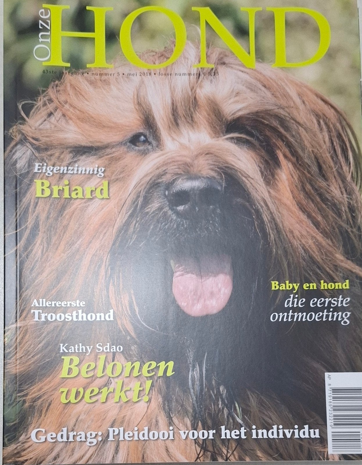 Onze Hond 2018 nr 5 Nieuw Briard, Ophalen of Verzenden, Nieuw, Honden