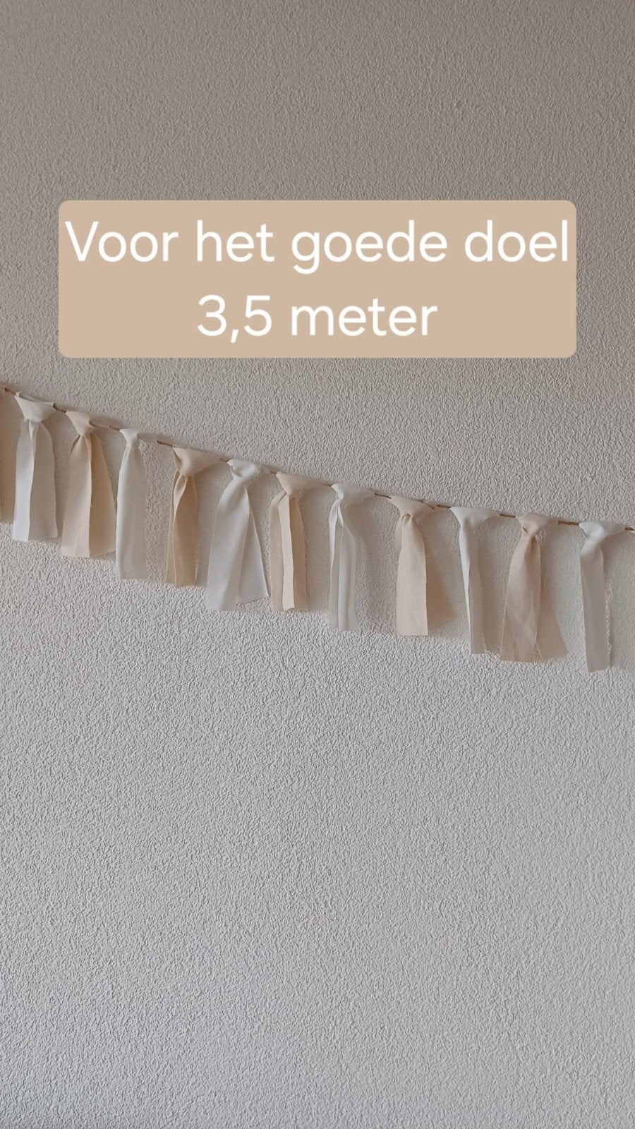 Stoffen linten slinger creme/beige 3,5 meter - goed doel, Ophalen of Verzenden, Nieuw, Versiering