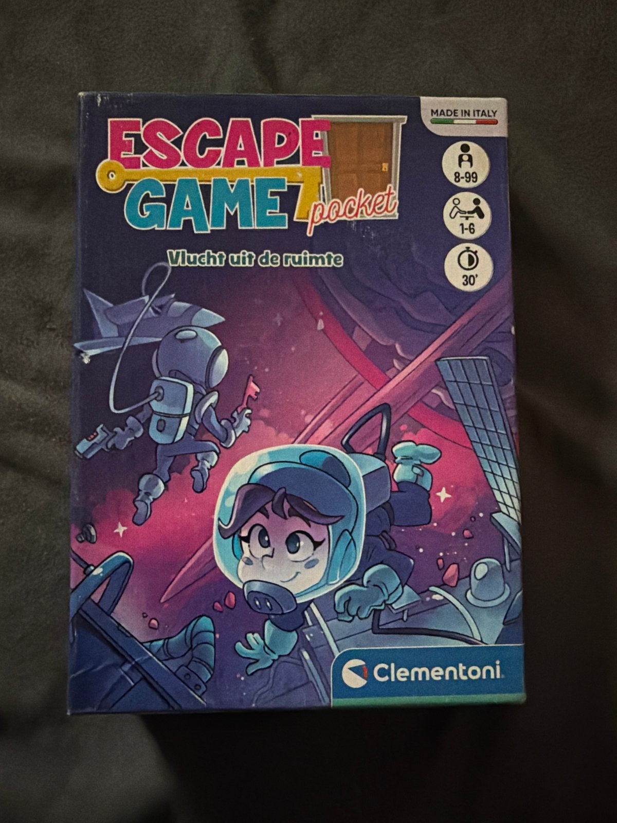 Escape Game Pocket: Vlucht uit de Ruimte - Clementoni, Een of twee spelers, Ophalen of Verzenden, Zo goed als nieuw