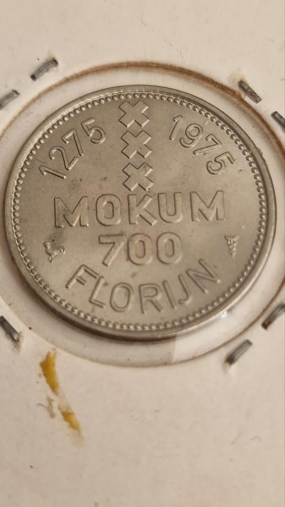 Mokum 700 Florijn munt 1975, Postzegels en Munten, Ophalen of Verzenden