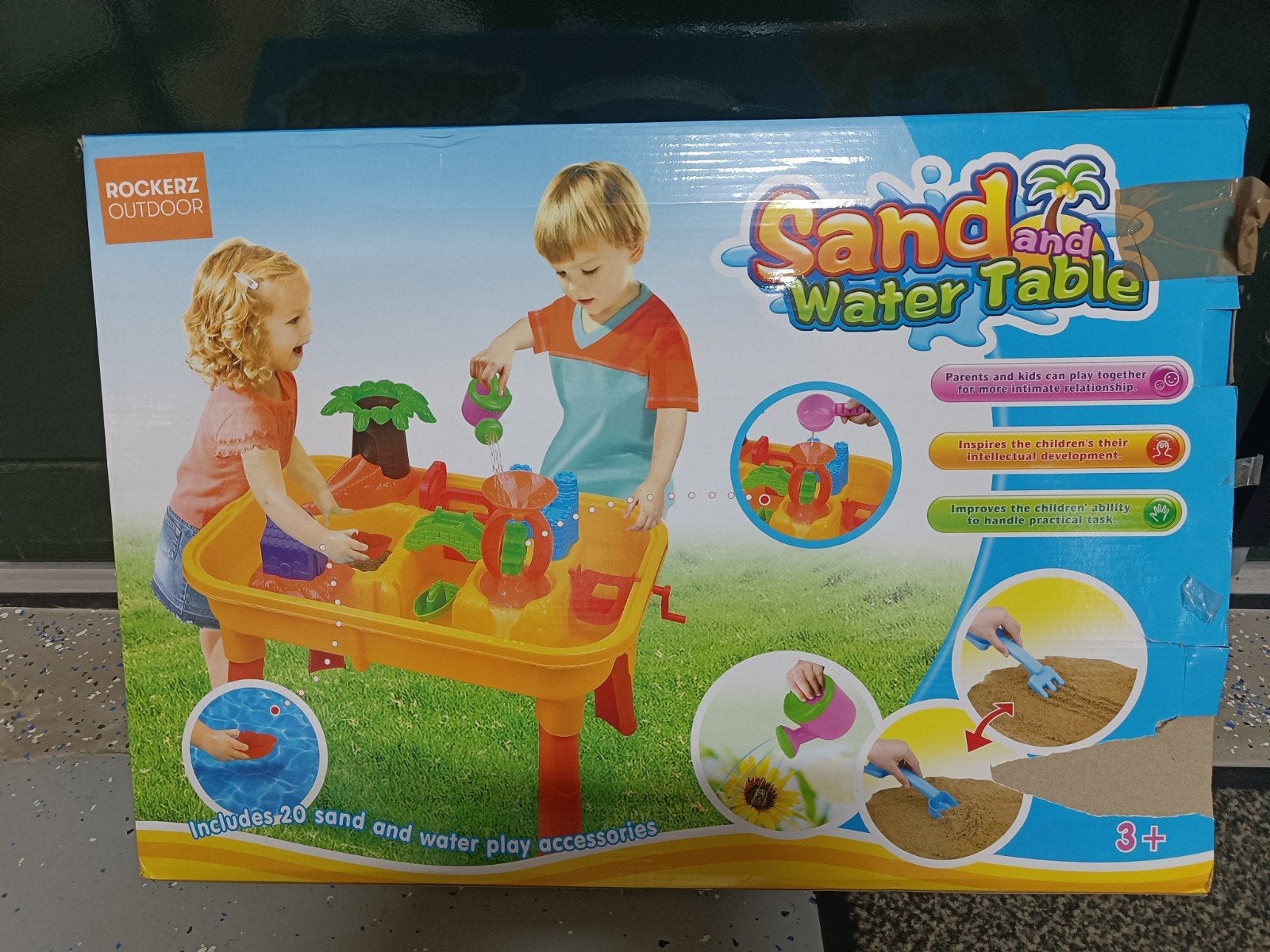 Zand- en watertafel met 20 accessoires, Ophalen, Gebruikt