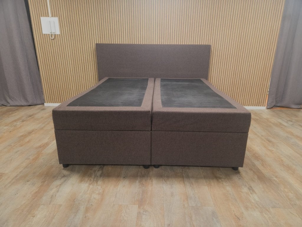 bruine boxspring met opbergruimte, Huis en Inrichting, Gebruikt, Bed, Tweepersoons, Ophalen of Verzenden
