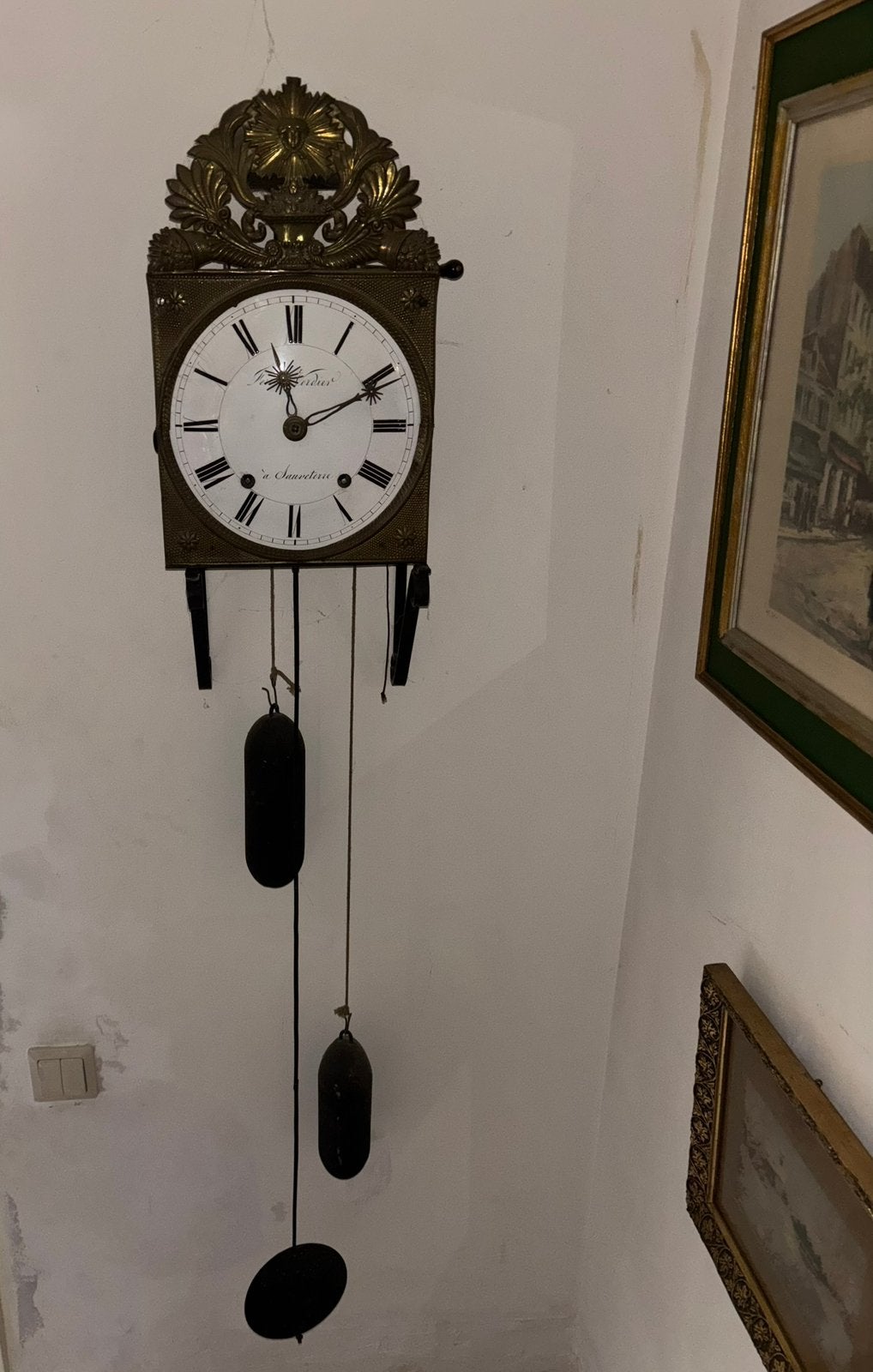 Franse pendule / comtoise klok (19e eeuw), Antiek en Kunst, Ophalen of Verzenden