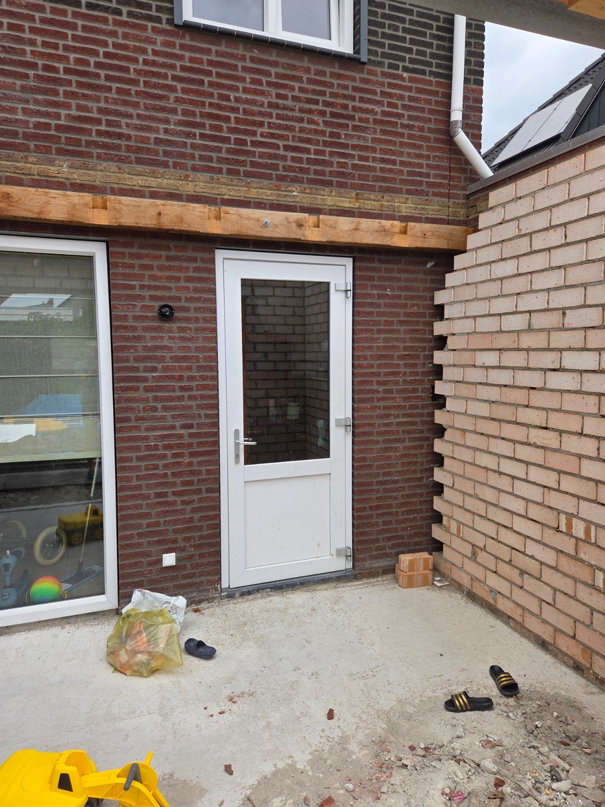 Witte kunststof buitendeur en raam hr++, Ophalen, Gebruikt, 80 tot 100 cm, 215 cm of meer